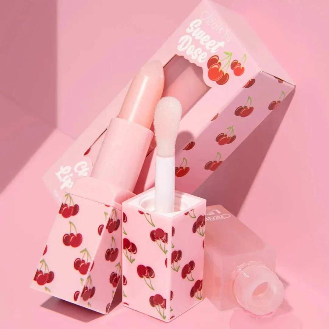 Sweet Dose Lip Duo Beauty Creations con exfoliante y aceite humectante para labios suaves e hidratados