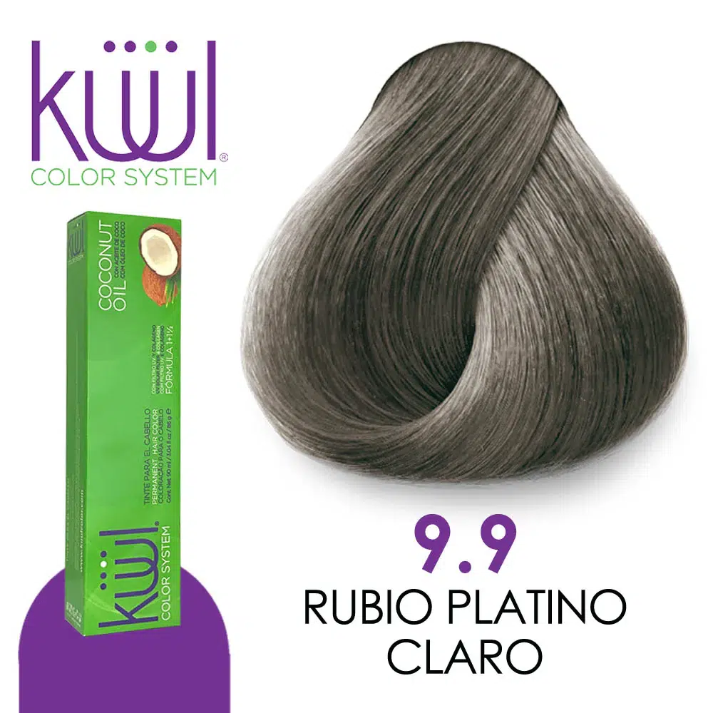 Küül Color System K9.9 Rubio Platino Claro tinte permanente profesional con cobertura total de canas