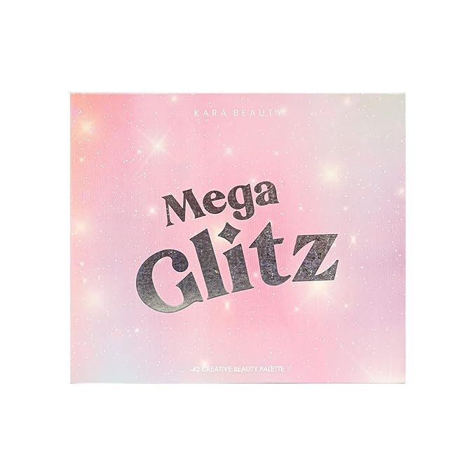 Kara Beauty Mega Glitz Pressed Glitter Palette con 42 tonos de glitter prensado para ojos, rostro y cuerpo