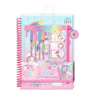 Hot Focus Set Libreta y Accesorios Arcoíris con libreta, bolígrafos de gel, notas adhesivas y lapicera