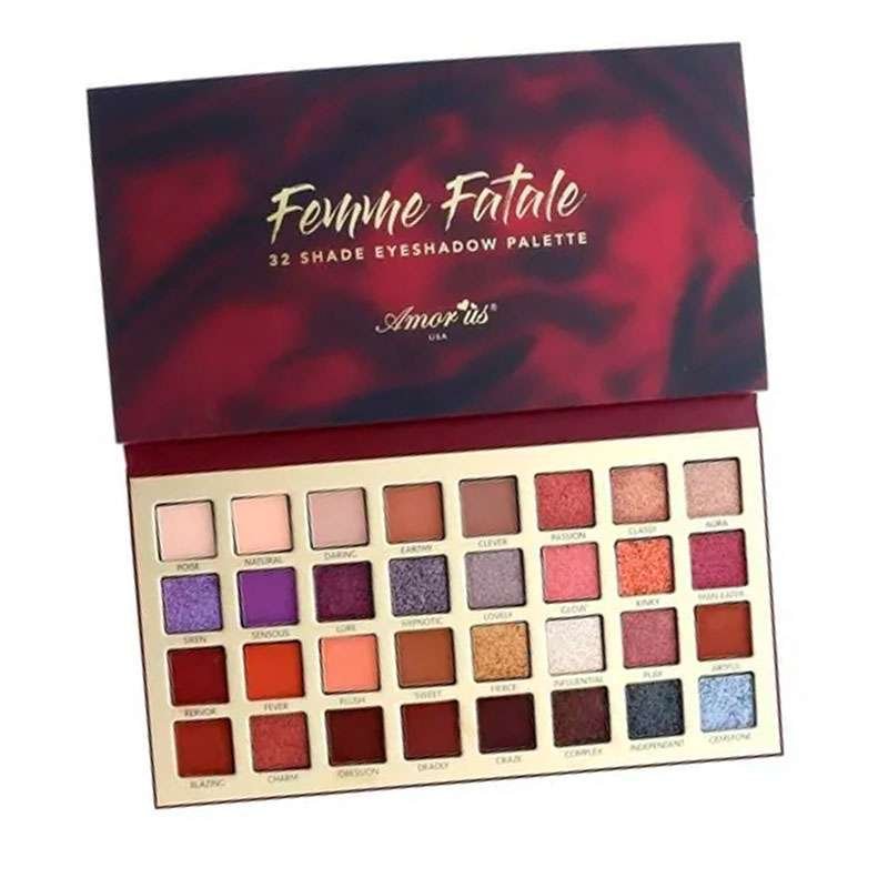 MC Beauty Femme Fatale paleta de sombras para ojos con tonos mate, satinados y brillantes de alta pigmentación