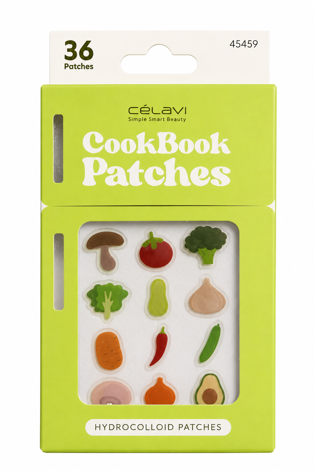 Celavi CookBook Hydrocolloid Patches 36 parches para acné con diseños de frutas y verduras
