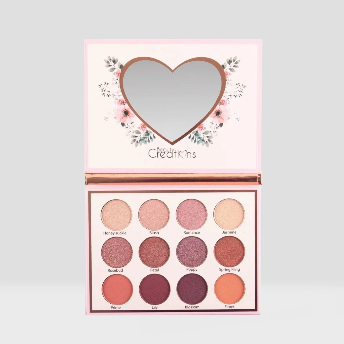 Beauty Creations Floral Bloom Eye Bloom paleta de sombras con 12 tonos mate y metálicos de alta pigmentación