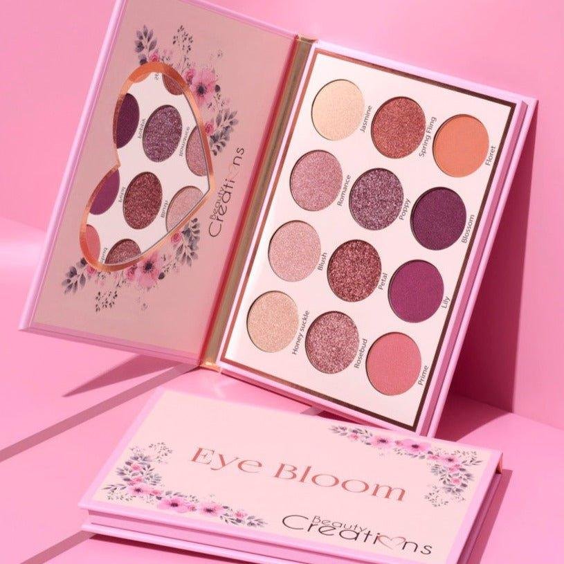 Beauty Creations Floral Bloom Eye Bloom paleta de sombras con 12 tonos mate y metálicos de alta pigmentación