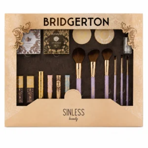 Sinless Beauty PR Bridgerton colección de maquillaje con paletas, brochas y productos para labios