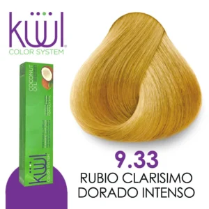 Küül Color System K9.33 Rubio Clarísimo Dorado Intenso tinte permanente profesional con cobertura total de canas
