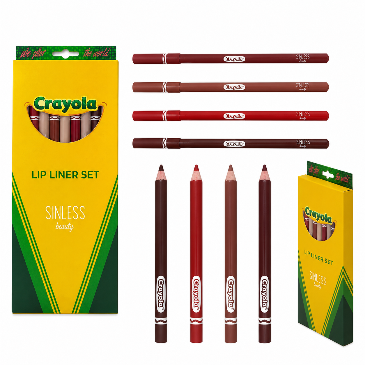 Sinless Beauty Lip Liner Set Crayola con 4 delineadores para labios de textura cremosa