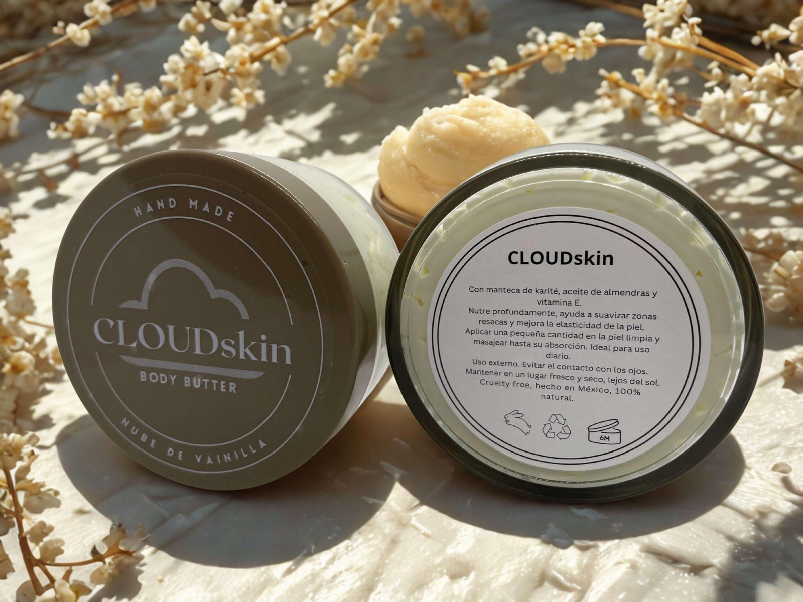 CLOUDskin Body Butter Nube de Vainilla con manteca de karité, aceite de almendras y vitamina E