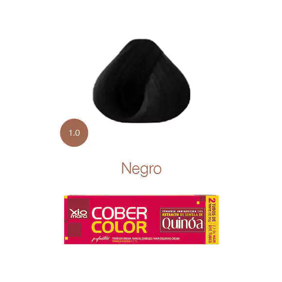 Xiomara CoberColor 1.0 Negro tinte permanente en crema con cobertura total de canas y brillo profesional