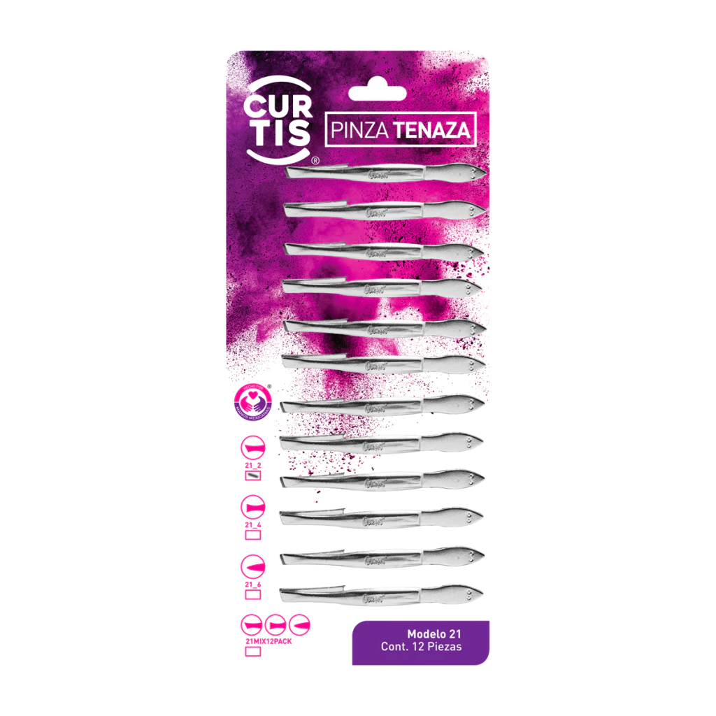 Curtis, Pinza para Cejas, Pinza Tenaza, Punta Sesgada, Depilación, Accesorios de Belleza, Herramientas para Cejas, Acero Inoxidable, Cuidado Personal, Beauty Tools