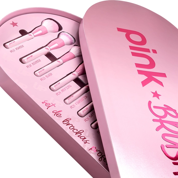 Pink Up PR Box Pink Brushes kit profesional con 20 brochas para maquillaje en caja edición limitada