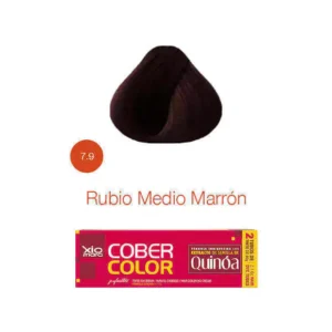Xiomara CoberColor 7.9 Rubio Medio Marrón tinte permanente en crema con cobertura total de canas y brillo profesional