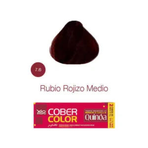 Xiomara CoberColor 7.6 Rubio Rojizo Medio tinte permanente en crema con cobertura total de canas y brillo profesional