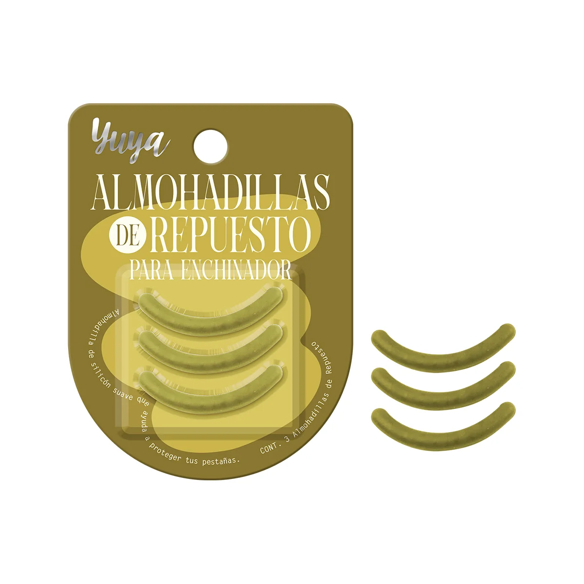 YUYA Repuestos para Enchinador con 3 almohadillas de silicón disponibles en Borgoña y Verde