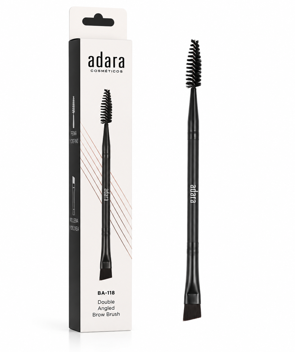 Adara Cosméticos Brocha Doble para Cejas Mini BA-118